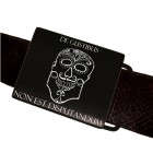 BIKER belt buckle, rectangular, made of blackened, matt stainless steel with individual engraving