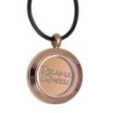 Runder Medaillon Anh&auml;nger GROSS aus Edelstahl PVD rose gold farbig beschichtet poliert mit individueller Gravur