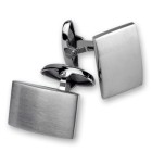 Manschettenknopf aus Edelstahl, 20x12mm, einfach mattiert