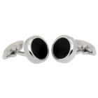 Manschettenknopf aus Edelstahl, mit schwarzer Mitte, SOLID