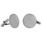 Round cufflinks made of matt stainless steel, 18mm