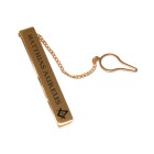 Tie clip made of stainless steel with your individual engraving, coated in gold