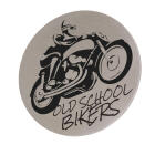 Gravurartikel: BIKER PATCH aus mattiertem Edelstahl mit Ihrer Gravur, rund