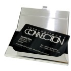 10 business cards stainless steel black 0.5mm thickness with engraving