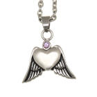 Asche Anh&auml;nger Herz mit Fl&uuml;geln aus Edelstahl HR7