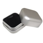 Manschettenknopfbox aus Metall, silberfarben, 60 x 60 mm