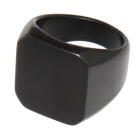 Siegelring aus Edelstahl mit quadratischer Gravurfl&auml;che 19.6x18mm, schwarz