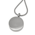 Asche Anh&auml;nger Rund aus Edelstahl Hochglanz poliert RD1