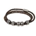 Armband aus Leder braun oder schwarz, mit 5 Elementen aus Edelstahl mit Ihrer Gravur