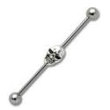 Industrial Barbell  aus Chirurgenstahl mit Totenkopf