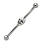 Industrial Barbell  aus Chirurgenstahl mit Totenkopf