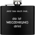 Der Unauff&auml;llige: Flachmann gross aus Edelstahl schwarz PVD-beschichtet 169.8ml