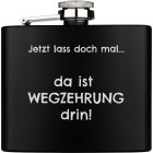 The inconspicuous: hip flask, large, made of stainless steel, black PVD-coated, 169.8 ml