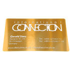 Visitenkarte aus Edelstahl gold 0,5mm stark mit Gravur
