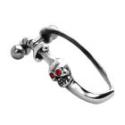316L Helix Piercing 1.2x6m mit Silberdesign Totenkopf