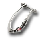 316L Helix Piercing 1.2x6m mit Silberdesign fledermaus