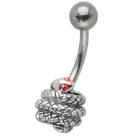 Bauchnabelpiercing mit 925 Silber Design SCHLANGE