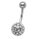 Bauchnabelpiercing mit Blumen 925 Silber Design