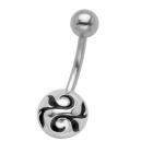 Bauchnabelpiercing Ranke mit 925 Silber Design