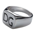 Siegelring aus 925 Sterling Silber, 4eckige kleine mattierte Fläche mit Gravur