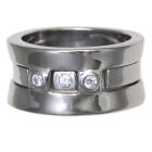 Surgical Steel Ring 2 parts, 3 stones. In mehreren Gr&ouml;ssen erh&auml;ltlich.