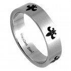 Surgical Steel Ring, fleur de lys. In mehreren Grössen erhältlich