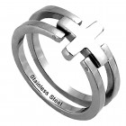 Surgical Steel Ring, cross. In mehreren Grössen erhältlich.