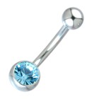 Standard Bauchnabelpiercing aus Chirurgenstahl mit einer 6mm Kugel unten und einer 4mm Kugel oben