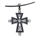 Anhänger aus Sterling Silber mit koptischem Kreuzdesign, oxidiert