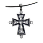 Anh&auml;nger aus Sterling Silber mit koptischem Kreuzdesign, oxidiert