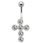 Bauchnabel Piercing mit Kreuz Motiv 446,  amethyst 1.6x6mm / 1.6x8mm / 1.6x10mm / 1.6x12mm / 1.6x14mm