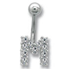 316L Banana Bell w.Sterling Silver 'M' Design,clea