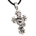 Anh&auml;nger aus 925 Sterling Silber, Kreuz und Schlange