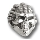 Screw attachment for labret or barbell dumbbell skull - nasty alien with braided hairstyle