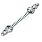 Mini Barbell Hantel 1.2mm aus Stahl mit zwei Aufschraubsätzen