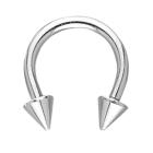 Hufeisen Piercing mit Aufschraubspitzen Spikes 1.0 bis 1.6mm St&auml;rke