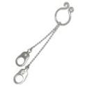 K&ouml;rperschmuck f&uuml;r die Brustwarze ohne Piercing mit Ketten, Motiv Handschellen