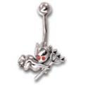 Bauchnabel Piercing fliegender Teufel mit Dreizack