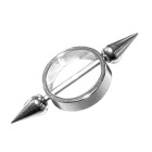 Nipple piercing made of 316L surgical steel in three sizes with round spikes