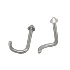 Gebogener Nasenstecker mit einer Stärke von 1,0 mm und einer Spitze von 2,2 mm