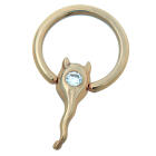 14 Karat Gold Brustwarzenpiercing 1.6mm St&auml;rke mit einem Teufelchen als Klemmdesign