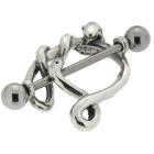 Brustwarzenpiercing mit Barbell und einem Schlangendesign aus 925 Silber
