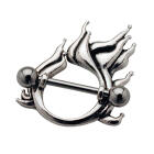 Brustwarzenpiercing aus 925 Sterling Silber mit Flammen