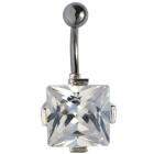 Bauchnabelpiercing quadratischer Queen Size Zirkonia 1.6x6mm / 1.6x8mm / 1.6x10mm / 1.6x12mm / 1.6x14mm