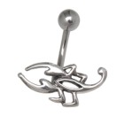 Bauchnabelpiercing 1.6x10mm Chirurgenstahl, Stilisierter Skorpion aus 925 Silber