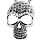 Anh&auml;nger mit Totenkopf und Svarovski Steinen - schick forever - Sch&auml;del mit schwarzen Kristallen