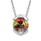 Kette und Anh&auml;nger aus 925 Sterling Silber mit einem Multicolor-Kristall