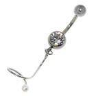 Piercing gebogen Bauchnabel mit Spiraldesign 01