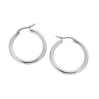 Steel hoop earrings medium
