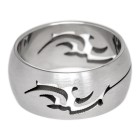 Edelstahl Ring 8.7mm  mit einem ausgefrästem Tribal Motiv